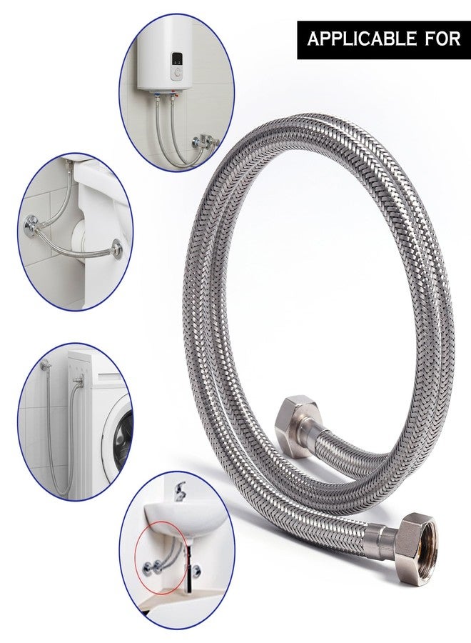LuvBath Fitting 9 Inch 304 Stainless Steel Connection Pipe | Pack of 1 | Leakproof, Rust-Free Flexible Hose Pipes for Geyser, Basin & Sink, Toilet, Hot Cold Mixer Faucets | Silver | 9 Inch (22 cm) - Image 4